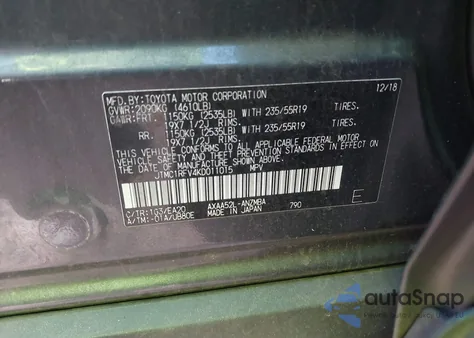 2019 Toyota Rav4 Xle Premium from USA, damaged, VIN JTMC1RFV4KD011015